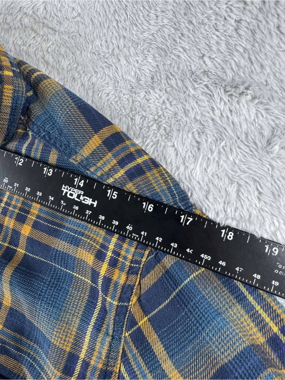 Kuhl Flannel Shirt‎ Medium Blue Yellow Plaid Button Up Outdoor Hiking - Picture 8 of 11